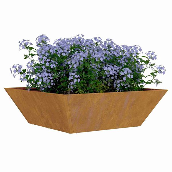vidaXL Cache-pot de jardin Rouill&eacute; 50 x 50 x 15 cm