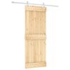 vidaXL Porte coulissante 80 x 210 cm Bois de pin massif (non trait&eacute;)