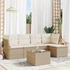 vidaXL Salon de jardin avec coussins 6 pcs beige r&eacute;sine tress&eacute;e
