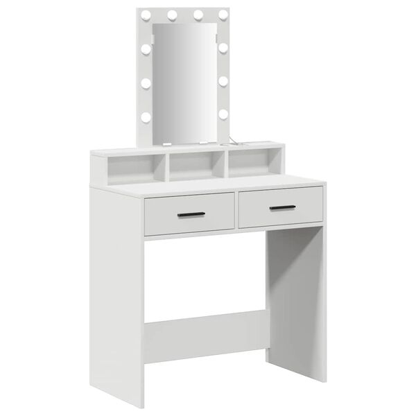 vidaXL Table de Toilette Blanc 79 x 41 x 140 cm Bois d'ing&eacute;nierie