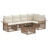 vidaXL Ensemble de canap&eacute; de jardin 6 pc Beige polyrotin