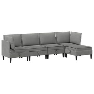 vidaXL Ensemble de meubles pour le salon 5 pc Gris fonc&eacute; Tissu