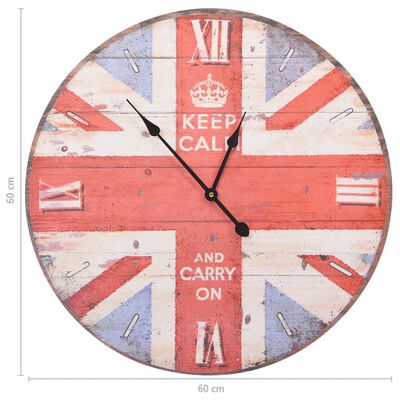 vidaXL Horloge murale vintage Royaume-Uni 60 cm