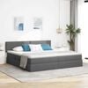vidaXL Lit avec rangement et matelas Gris fonc&eacute; 200 x 200 cm