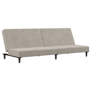 vidaXL Canap&eacute;-lit &agrave; 2 places gris clair velours