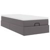VidaXL Cadre de lit ottoman avec matelas gris 90x200 cm similicuir