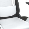 vidaXL Chaise de jeu de massage avec repose-pied Blanc&Noir Similicuir
