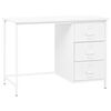 vidaXL Bureau industriel avec tiroirs Blanc 105x52x75 cm Acier