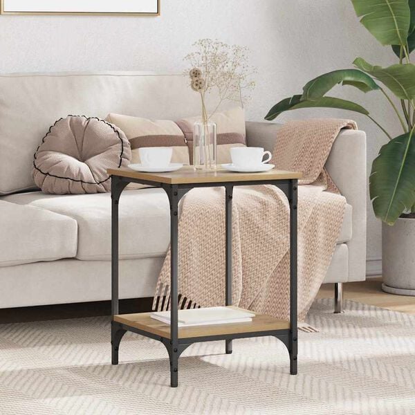 vidaXL Table basse Chêne artisanal 40 x 40 x 55 cm Bois d'ingénierie