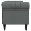 vidaXL Canapé Chesterfield Gris foncé 201.5 x 74.5 x 74.5 cm tissu