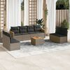 vidaXL Salon de jardin 9 pcs avec coussins gris résine tressée