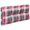 vidaXL Coussin de palette motif &agrave; carreaux rouge 70x40x12 cm tissu