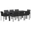 vidaXL Ensemble de salle &agrave; manger pour jardin 9 pc Noir
