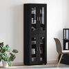 vidaXL Haut Armoire FLORIN Noir 60 x 35 x 182 cm Bois d'ing&eacute;nierie