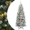 vidaXL Sapin de Noël artificiel avec 300 LED avec support Blanc 210 cm