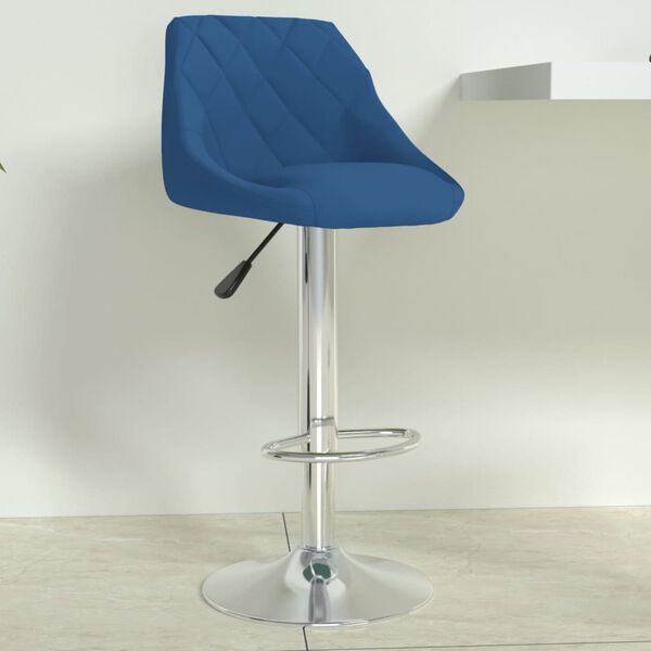 vidaXL Tabouret de bar Bleu Velours