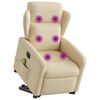 vidaXL Fauteuil inclinable de massage électrique Crème Tissu