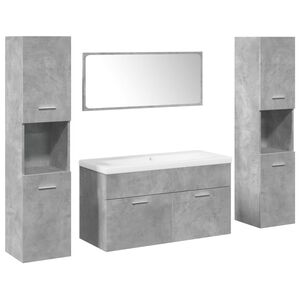 vidaXL Ensemble de meubles de salle de bain 5 pcs gris b&eacute;ton