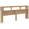 vidaXL T&ecirc;te de lit &agrave; LED ch&ecirc;ne sonoma 220x18,5x103,5cm bois ing&eacute;nierie