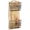 vidaXL Porte-revue mural 33x10x67 cm Bois de manguier solide brut
