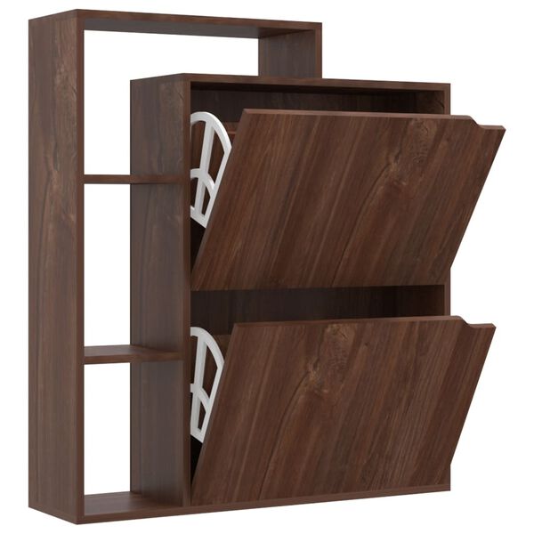 vidaXL Armoire &agrave; chaussures Ch&ecirc;ne marron 79,5x24x90,5 cm Agglom&eacute;r&eacute;