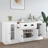 vidaXL Buffets 3 pcs blanc brillant bois d'ing&eacute;nierie