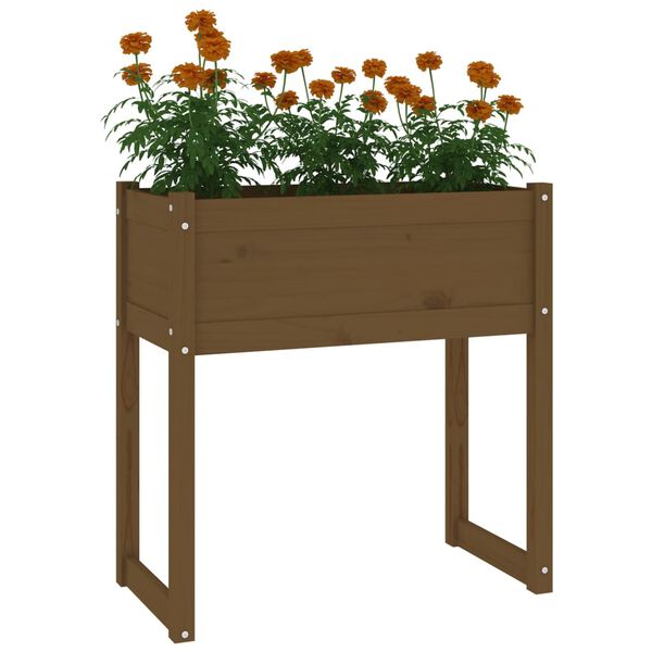 vidaXL Jardini&egrave;re Marron miel 78x40x81 cm Bois massif de pin
