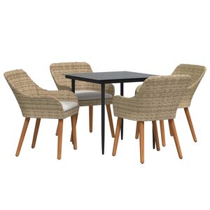 vidaXL Ensemble de salle &agrave; manger pour jardin 5 pc Beige polyrotin