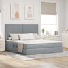 vidaXL Lit avec rangement et matelas Gris clair 180 x 200 cm Polyester
