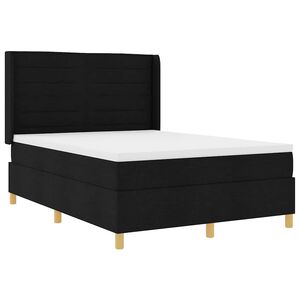 vidaXL Lit &agrave; ressorts avec matelas Noir 140 x 200 cm tissu