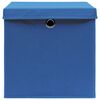 vidaXL Bo&icirc;tes de rangement avec couvercle 10 pcs Bleu 32x32x32cm Tissu