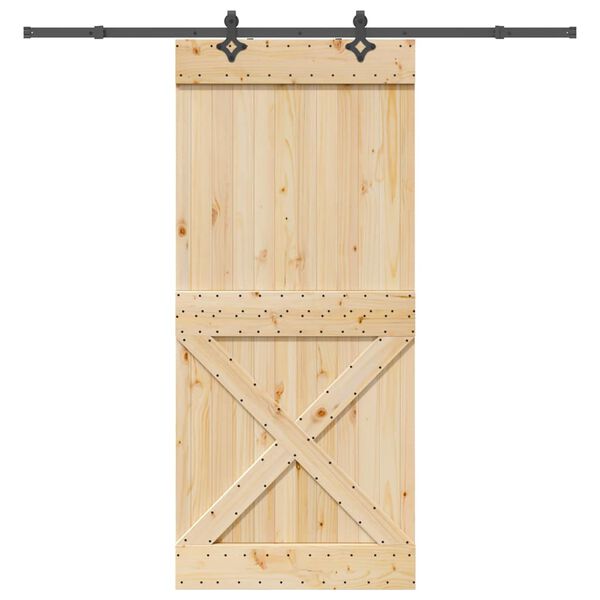 vidaXL Porte coulissante et kit de quincaillerie 100x210 cm pin massif