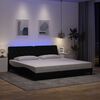 vidaXL Cadre de lit avec LED sans matelas noir 200x200 cm tissu