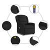 vidaXL Fauteuil de massage inclinable Noir Tissu