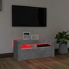 vidaXL Meuble TV avec lumi&egrave;res LED gris b&eacute;ton 90x35x40 cm