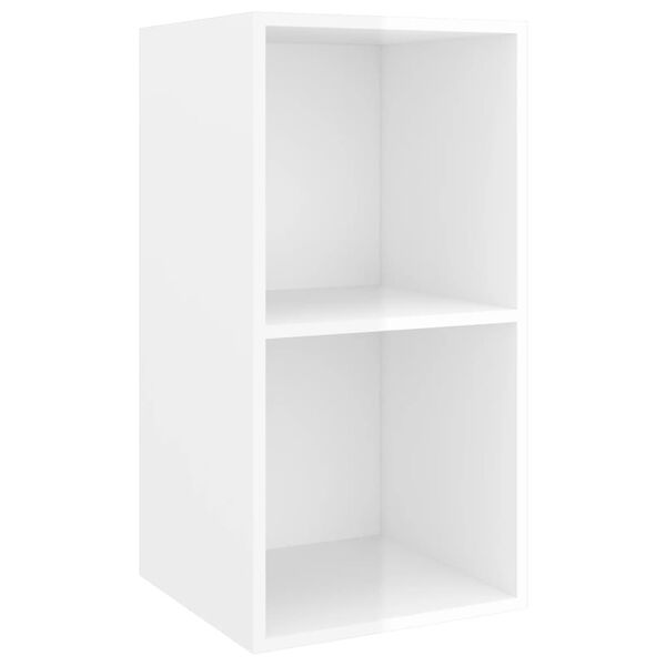 vidaXL Ensemble de meubles TV 3 pcs Blanc brillant Bois d'ing&eacute;nierie