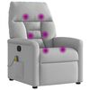 vidaXL Fauteuil de massage inclinable gris nuage tissu