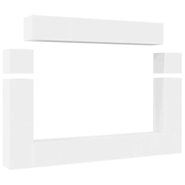 vidaXL Ensemble de meubles TV 8 pcs Blanc Bois d'ing&eacute;nierie