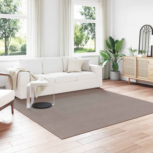 vidaXL Tapis de surface Carr&eacute; LUGO Taupe 240 x 240 cm Polyester