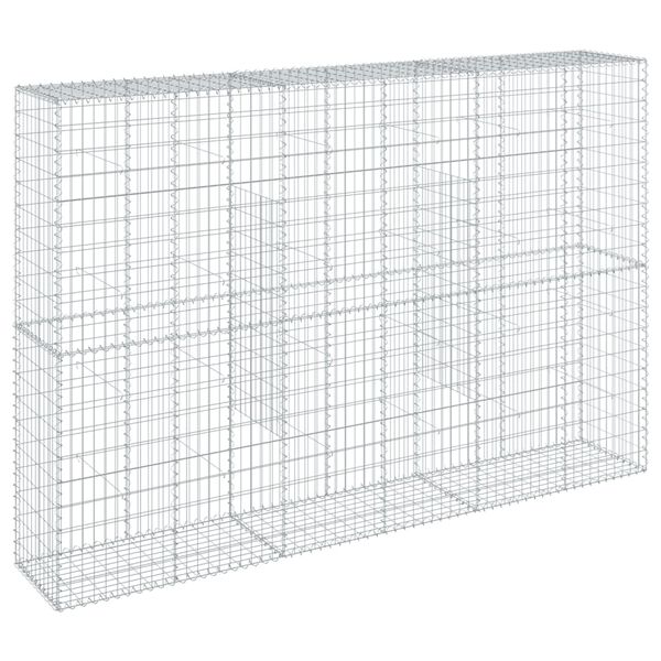 vidaXL Panier gabion avec couvercle 300x50x200 cm fer galvanisé
