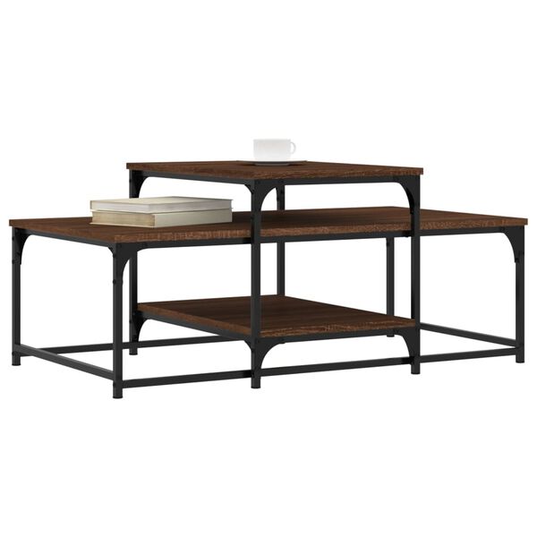 vidaXL Table basse ch&ecirc;ne marron 102x60x45 cm bois d'ing&eacute;nierie