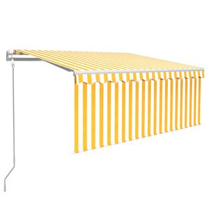 vidaXL Auvent r&eacute;tractable automatique avec store 3x2,5m Jaune et blanc