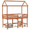 vidaXL Cadre de lit mezzanine Brun Cir&eacute; 90 x 190 cm Pin massif