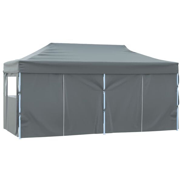 vidaXL Tente de r&eacute;ception pliable avec 4 parois 3x6 m Acier Anthracite
