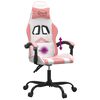 vidaXL Chaise de jeu pivotante Blanc et rose Similicuir