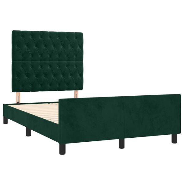vidaXL Cadre de lit sans matelas vert fonc&eacute; 120x200 cm velours
