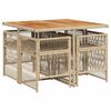 vidaXL Ensemble &agrave; manger de jardin avec coussins 5pcs Beige poly rotin