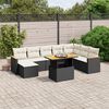 vidaXL Salon de jardin 9 pcs avec coussins noir r&eacute;sine tress&eacute;e