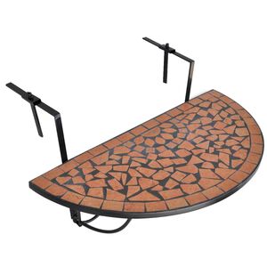 vidaXL Table suspendue de balcon Terre cuite Mosa&iuml;que