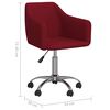 vidaXL Chaises pivotantes &agrave; manger lot de 4 Rouge bordeaux Tissu